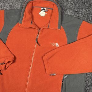 The North Face Khumbu 2 Fleece Jacket Mens XL Burnt Orange Gray Full Zip Outdoor